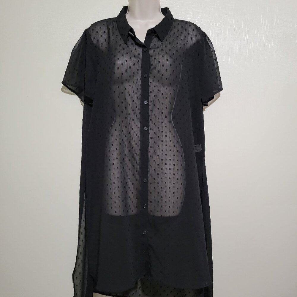 ELLE Sheer Black High Low Cover